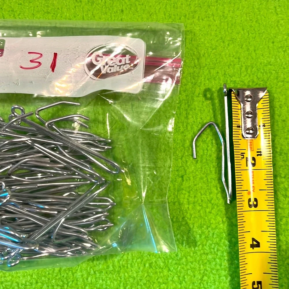 117 Drapery Slip-On Pin Hooks Assorted Sizes